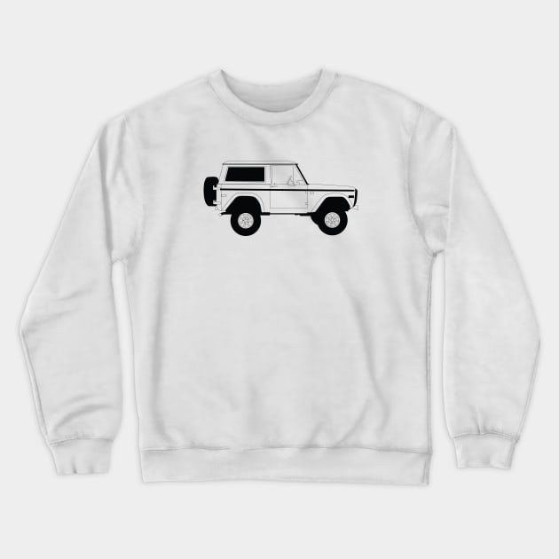 Bronco Black Outline Crewneck Sweatshirt by kindacoolbutnotreally